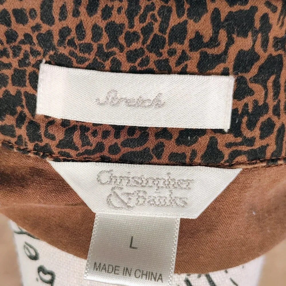 Christopher & Banks Stretch Animal Print Jacket, Size L, Gently Used - Picture 5 of 5